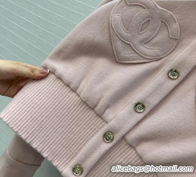 Buy Discount Chanel Wool Short Jacket with Heart CH110686 Light Pink 2025