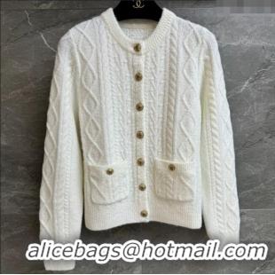 Grade Quality Chanel Cashmere Cardigan CH110510 White 2025