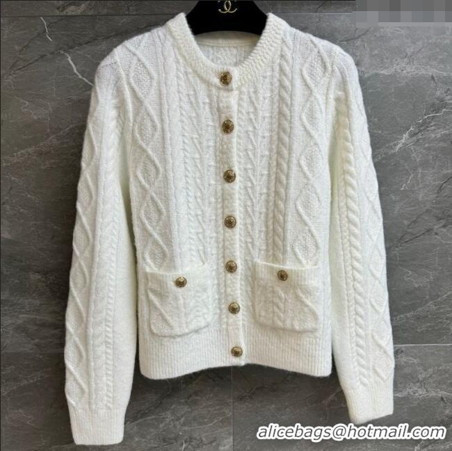 Grade Quality Chanel Cashmere Cardigan CH110510 White 2025