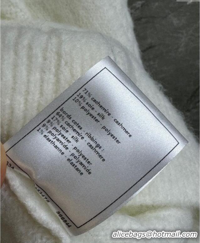 Grade Quality Chanel Cashmere Cardigan CH110510 White 2025