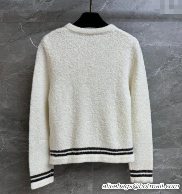 New Release Creation Chanel Cashmere Cardigan CH110511 White 2025