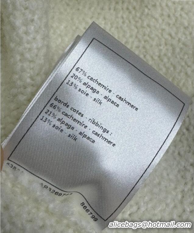 New Release Creation Chanel Cashmere Cardigan CH110511 White 2025