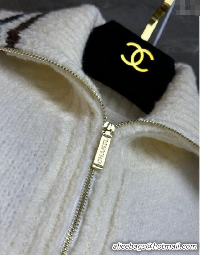 Super Quality Chanel Cashmere Polo Shirt CH110511 White 2025