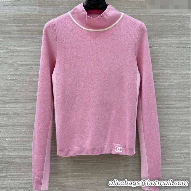 Reasonable Price Chanel Wool Top with CC Logo CH110517 Pink 2025