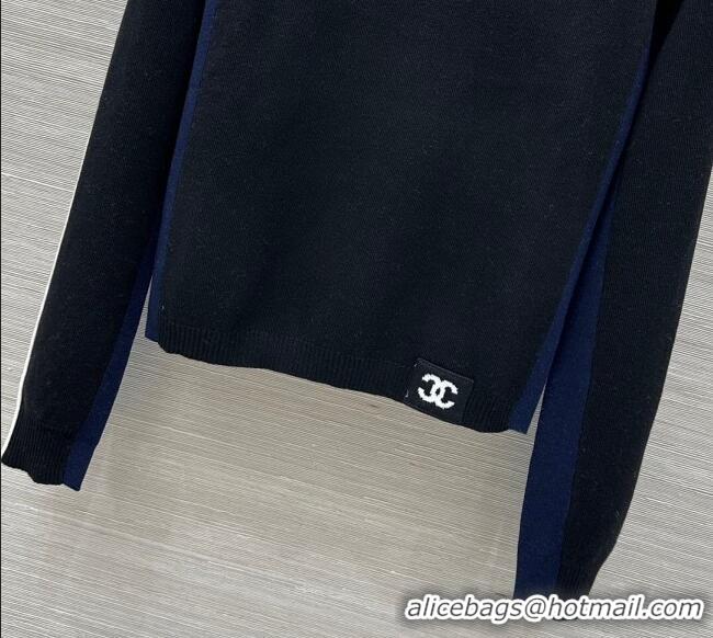 Top Grade Chanel Wool Top with CC Logo CH110517 Black 2025