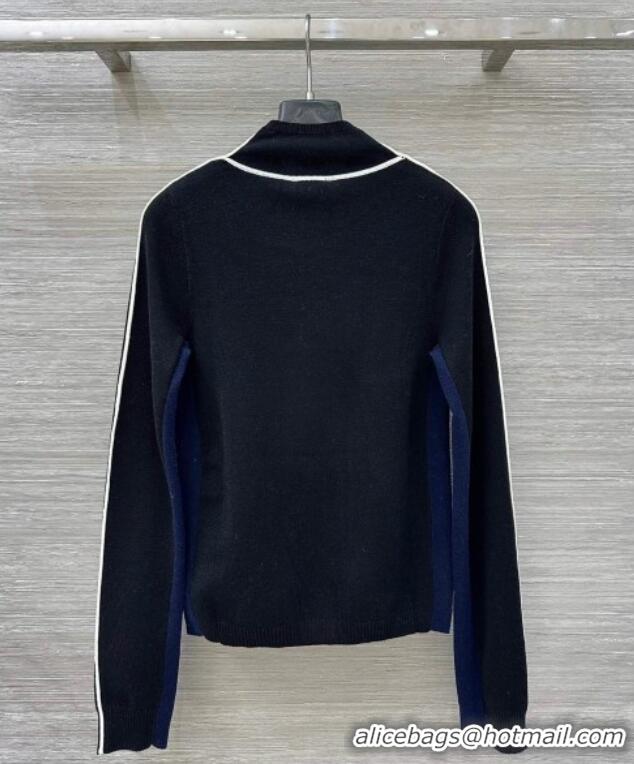 Top Grade Chanel Wool Top with CC Logo CH110517 Black 2025