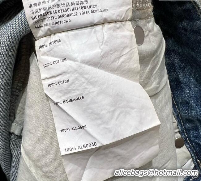 Best Price Balenciaga Cotton Jeans with Strass 0919 Blue 2025