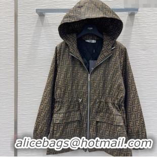 Traditional Discount Fendi Cotton FF Coat FE091922 Brown 2025