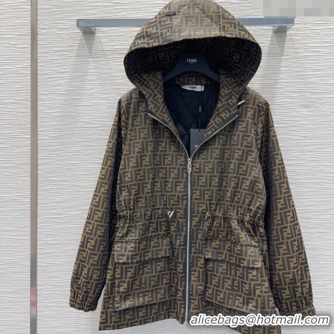 Traditional Discount Fendi Cotton FF Coat FE091922 Brown 2025
