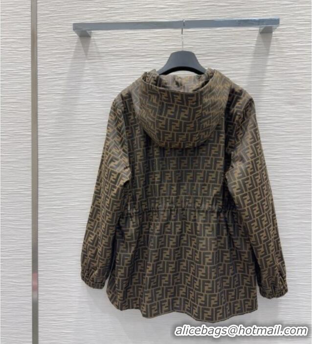 Traditional Discount Fendi Cotton FF Coat FE091922 Brown 2025