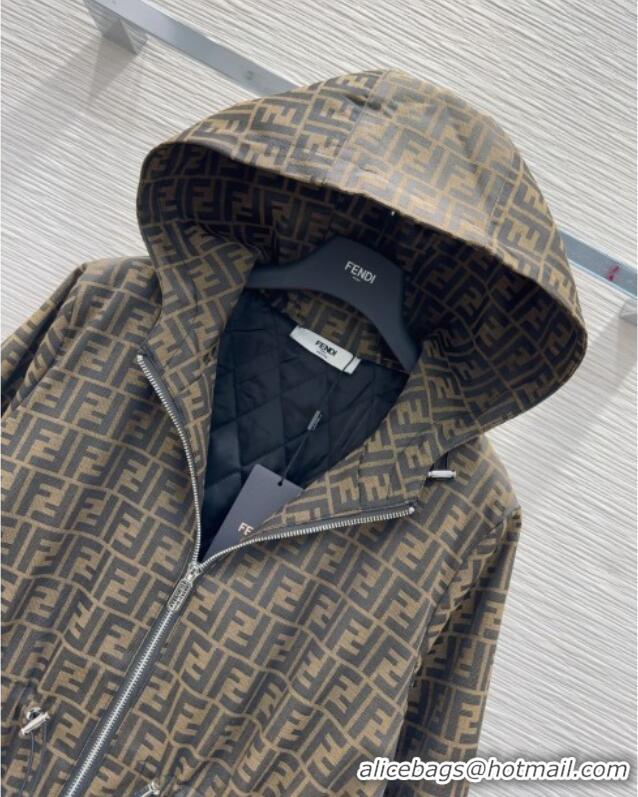 Traditional Discount Fendi Cotton FF Coat FE091922 Brown 2025