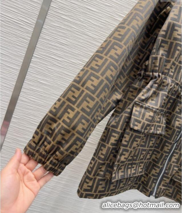 Traditional Discount Fendi Cotton FF Coat FE091922 Brown 2025