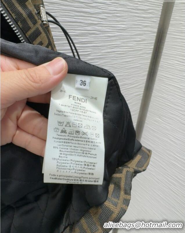 Traditional Discount Fendi Cotton FF Coat FE091922 Brown 2025