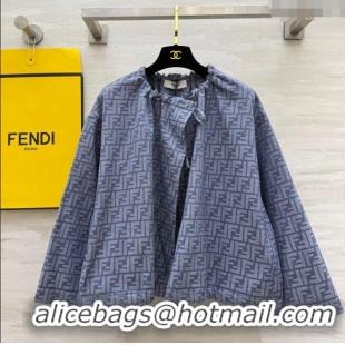 Shop Discount Fendi FF Cape Jacket FE091902 Blue 2025