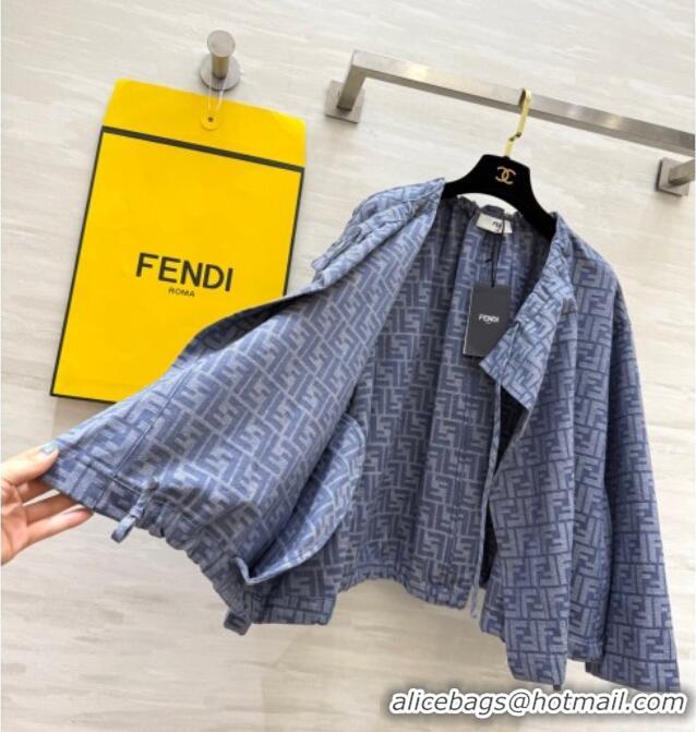 Shop Discount Fendi FF Cape Jacket FE091902 Blue 2025