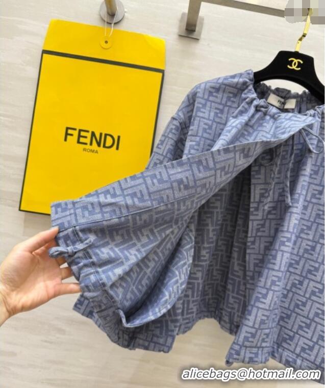 Shop Discount Fendi FF Cape Jacket FE091902 Blue 2025