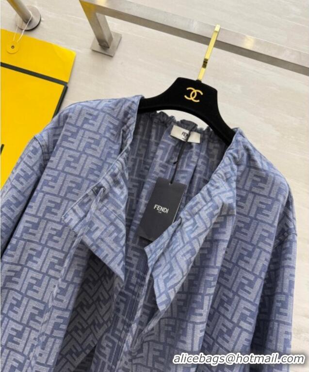 Shop Discount Fendi FF Cape Jacket FE091902 Blue 2025