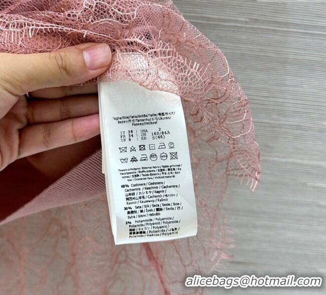 Affordable Price Fendi Cashmere Polo Shirt with Lace 1014 Pink 2025