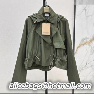 Trendy Design Burberry Hooded Jacket B82102 Green 2025