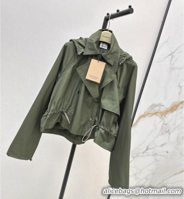 Trendy Design Burberry Hooded Jacket B82102 Green 2025