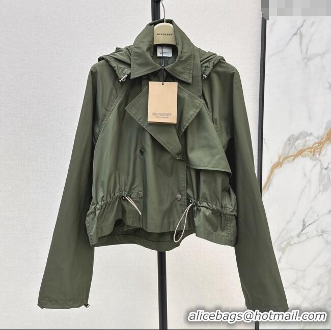 Trendy Design Burberry Hooded Jacket B82102 Green 2025