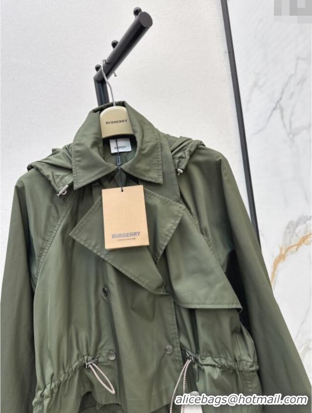Trendy Design Burberry Hooded Jacket B82102 Green 2025