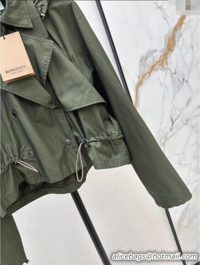 Trendy Design Burberry Hooded Jacket B82102 Green 2025