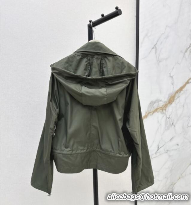 Trendy Design Burberry Hooded Jacket B82102 Green 2025