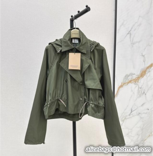 Trendy Design Burberry Hooded Jacket B82102 Green 2025
