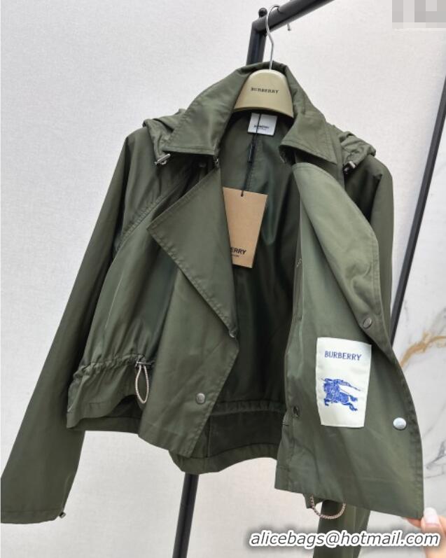 Trendy Design Burberry Hooded Jacket B82102 Green 2025