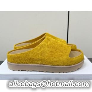 Top Grade The Row Suede Platform Slides Sandal Yellow 0604109