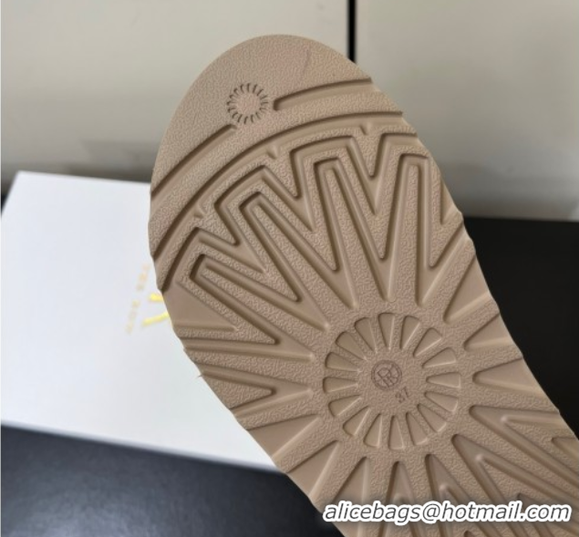 Top Grade The Row Suede Platform Slides Sandal Yellow 0604109