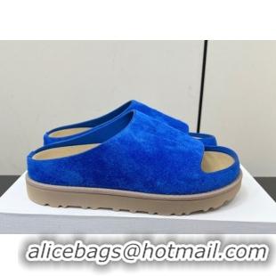 Purchase The Row Suede Platform Slides Sandal Sky Blue 0604110