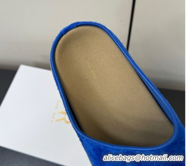 Purchase The Row Suede Platform Slides Sandal Sky Blue 0604110