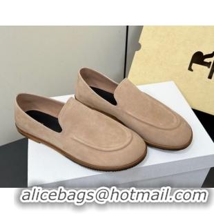 Sumptuous The Row Suede Flat Loafers Beige 0604111