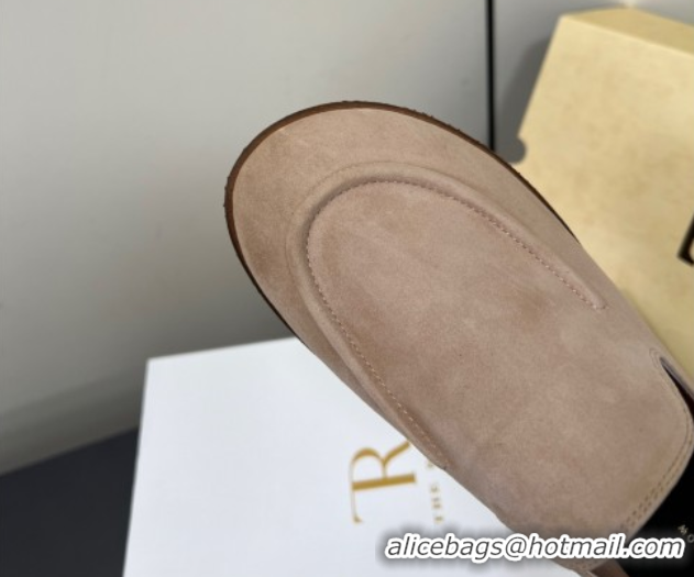 Sumptuous The Row Suede Flat Loafers Beige 0604111