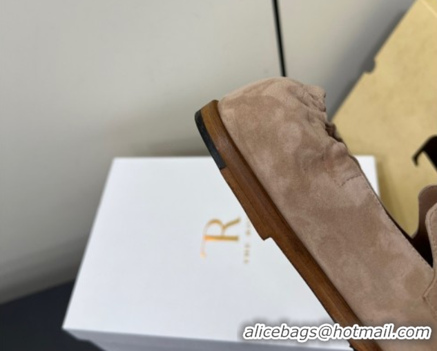 Unique Style The Row Suede Tassel Loafers Beige 0604114