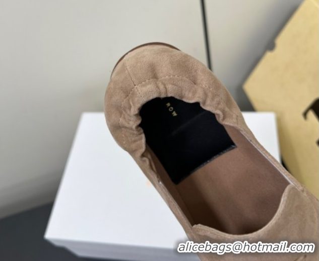 Unique Style The Row Suede Tassel Loafers Beige 0604114