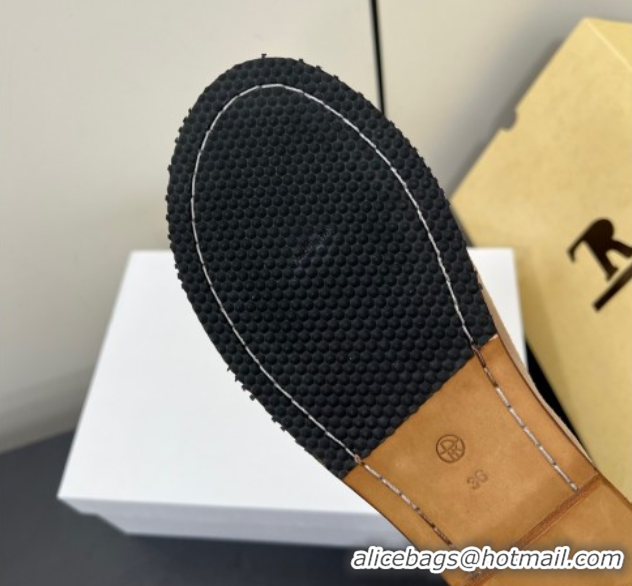 Unique Style The Row Suede Tassel Loafers Beige 0604114