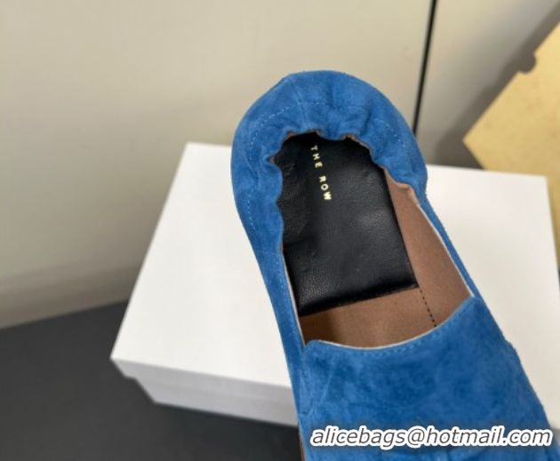 Grade Quality The Row Suede Tassel Loafers Blue 0604115 