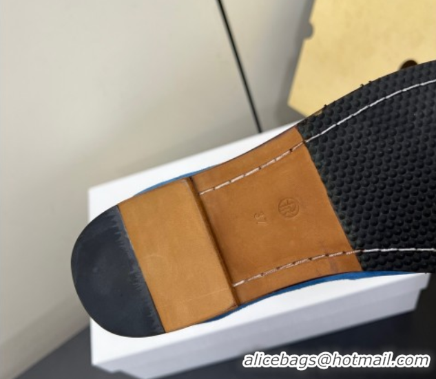 Grade Quality The Row Suede Tassel Loafers Blue 0604115 