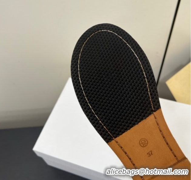 Good Quality The Row Suede Tassel Loafers Green 0604116 