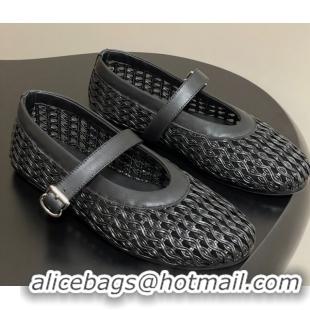 Best Product The Row Woven Ballet Flats Black TR071001 0710116