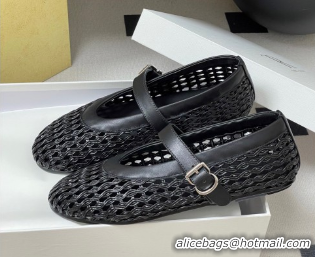 Best Product The Row Woven Ballet Flats Black TR071001 0710116