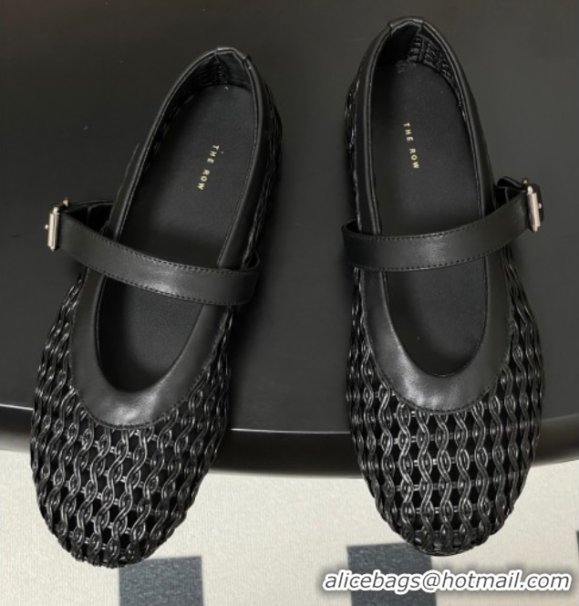 Best Product The Row Woven Ballet Flats Black TR071001 0710116