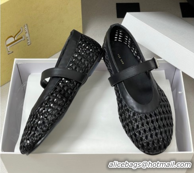 Best Product The Row Woven Ballet Flats Black TR071001 0710116