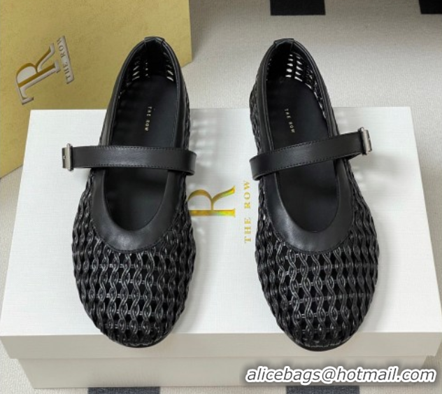 Best Product The Row Woven Ballet Flats Black TR071001 0710116
