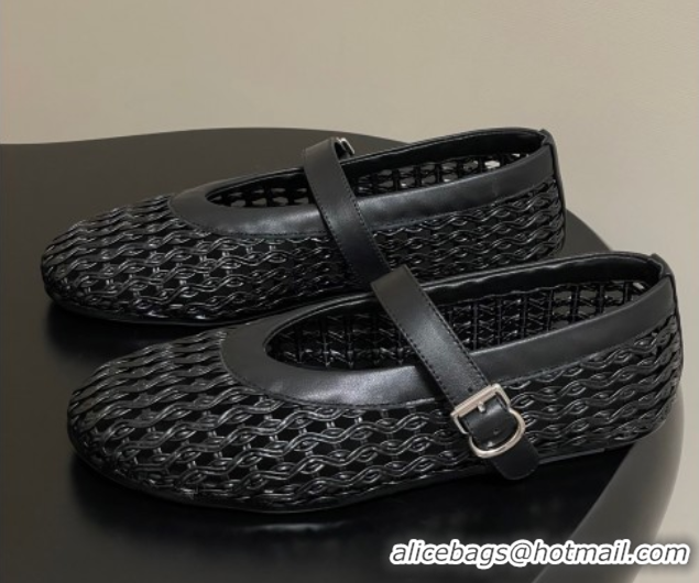 Best Product The Row Woven Ballet Flats Black TR071001 0710116