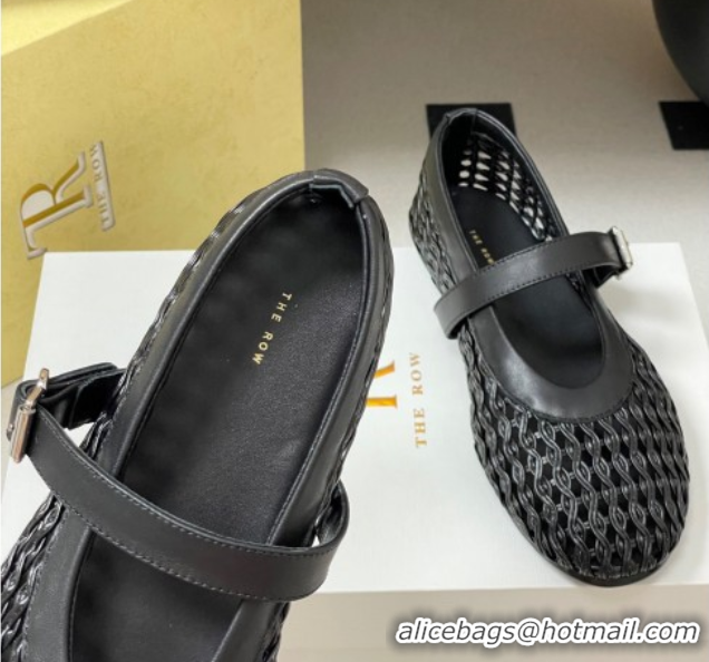 Best Product The Row Woven Ballet Flats Black TR071001 0710116