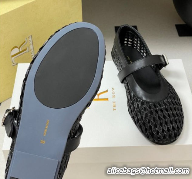 Best Product The Row Woven Ballet Flats Black TR071001 0710116